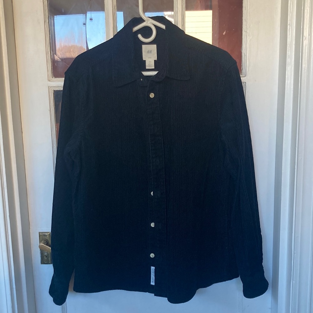 Navy Blue H&M corduroy mens shirt